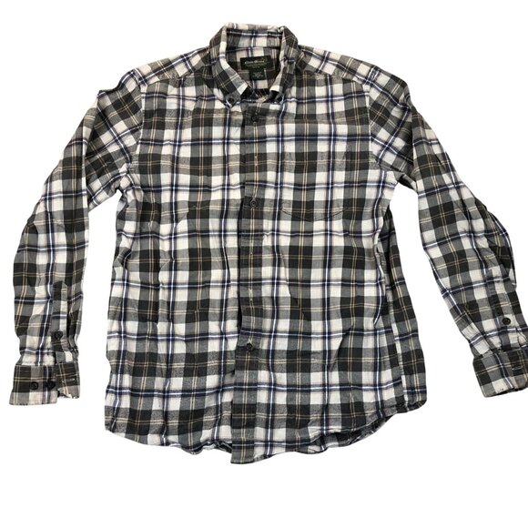 Eddie Bauer Men's Plaid Flannel Shirt Medium M Long Sleeve 100% Cotton Outdoor - Picture 1 of 9